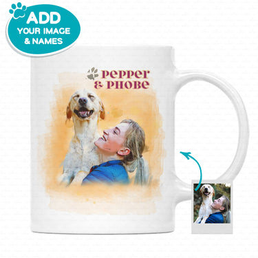 Personalized Dog Gift Idea - Watercolor Portrait Puppy Gift For Dog Mom - White Mug